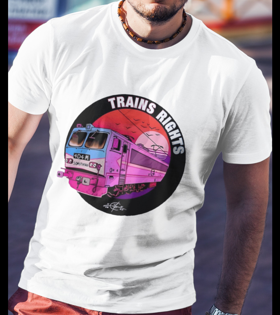 4D4M Something Trains Rights Sunset Train T-Shirt