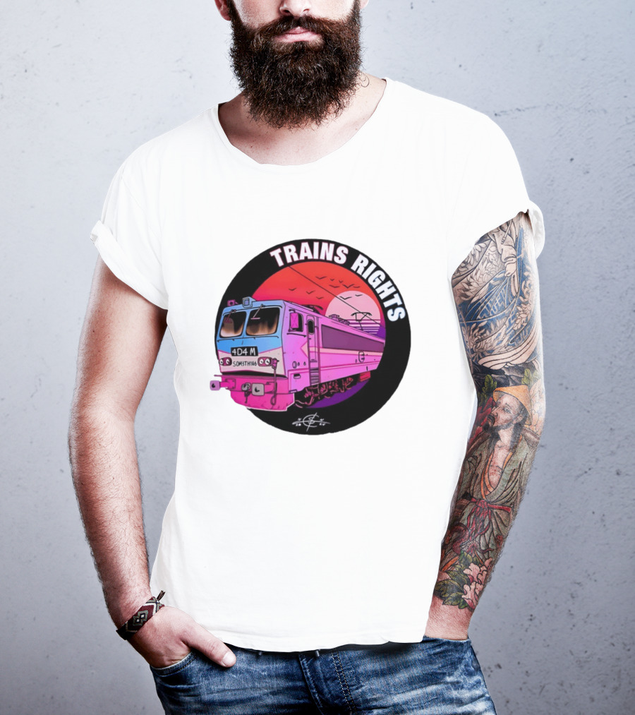 4D4M Something Trains Rights Sunset Train T-Shirt