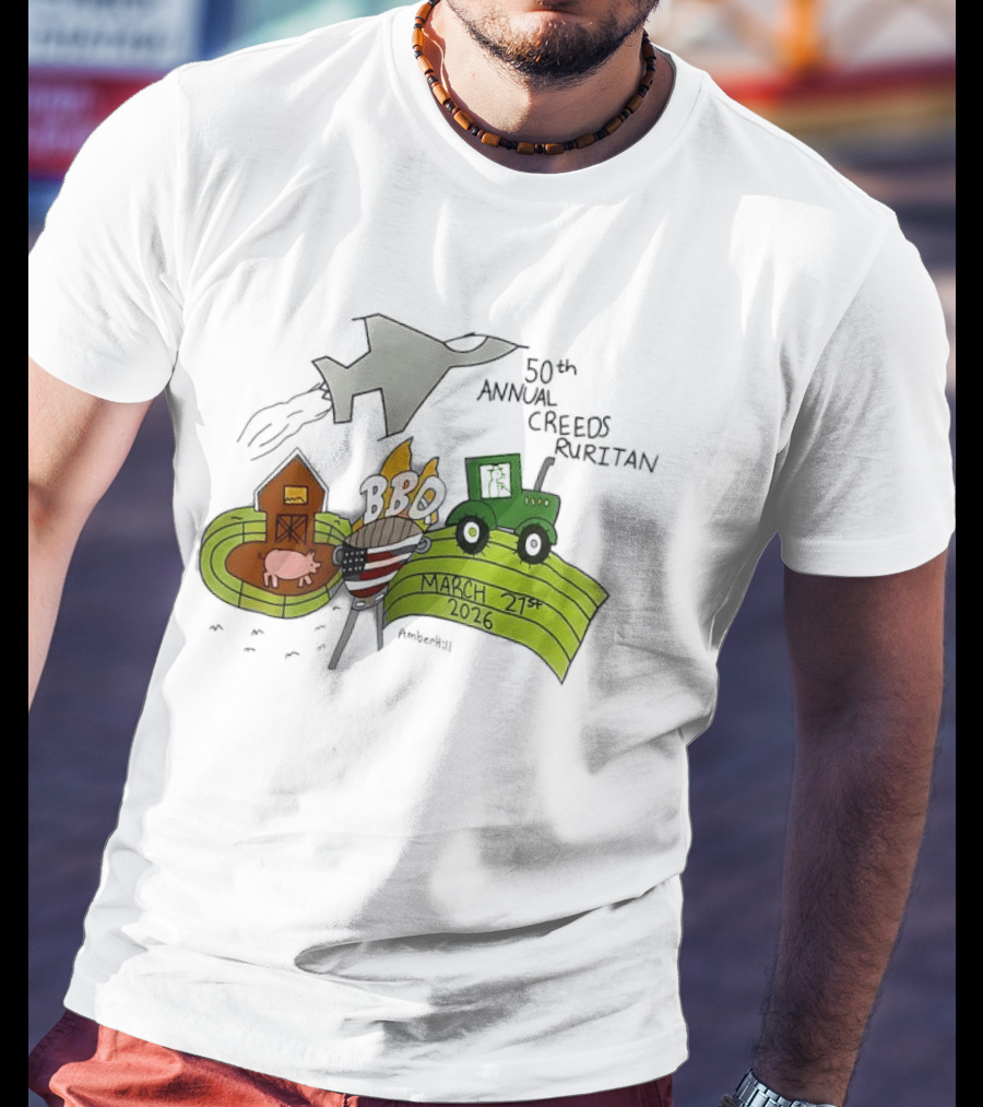 50th Annual Creeds Ruritan March 21st 2026 Farm Scene With Tractor And Barn T-Shirt