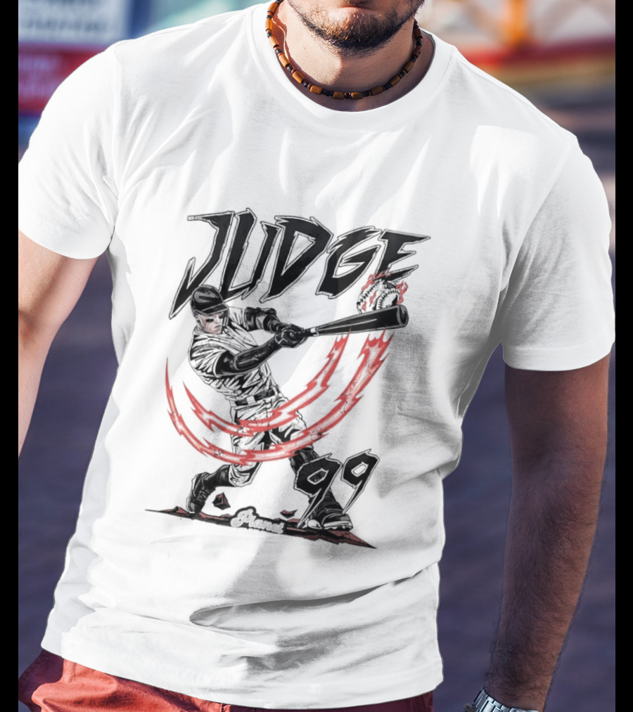 Aaron Judge 99 Yankees Baseball Power Swing Flame T-Shirt