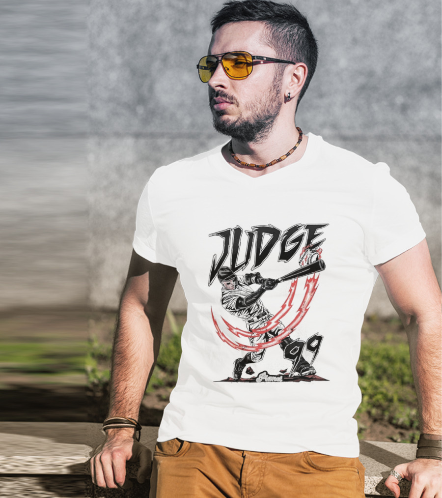 Aaron Judge 99 Yankees Baseball Power Swing Flame T-Shirt