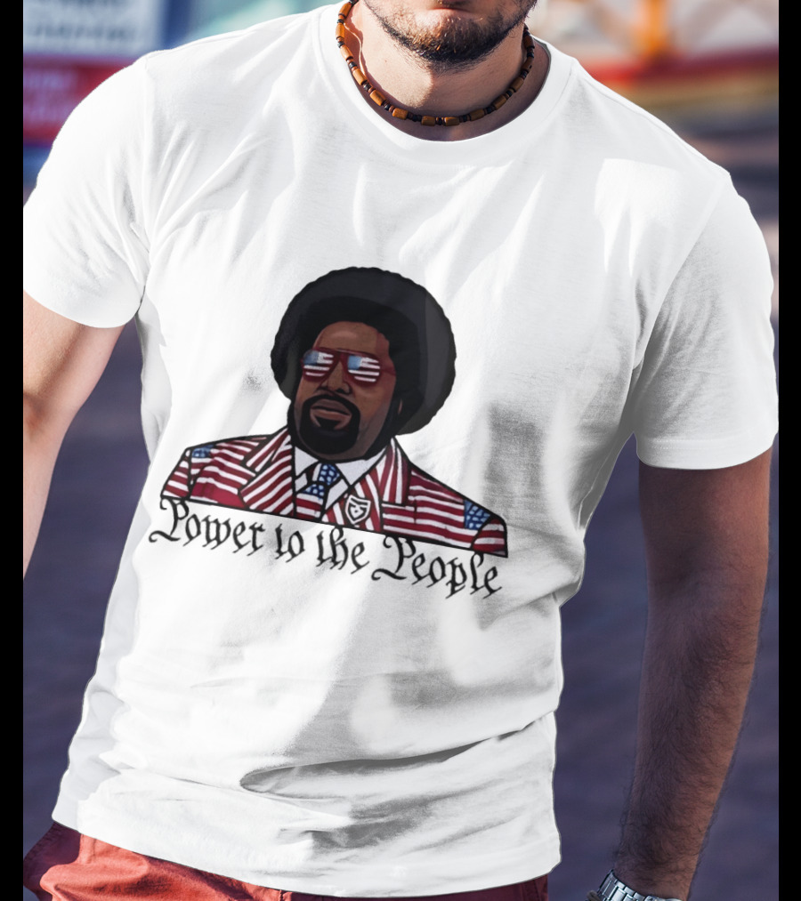 Afro Man American Flag Suit Power To The People T-Shirt