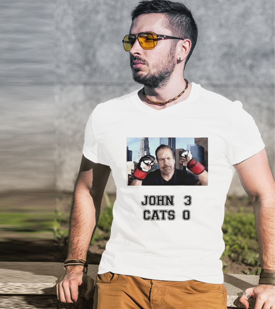 John Melendez Boxing Style Victory John 3 Cats 0 T-Shirt