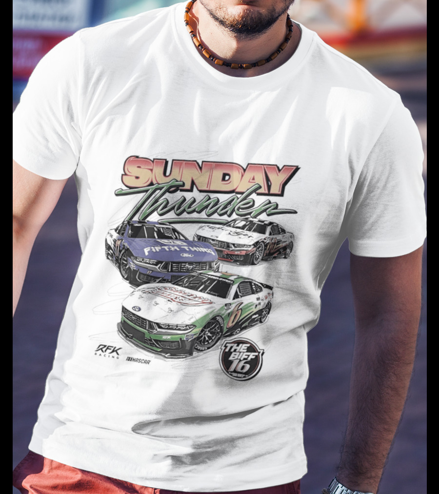 Sunday Thunder RFK Racing 2026 Darlington 6 Car Racing Event T-Shirt