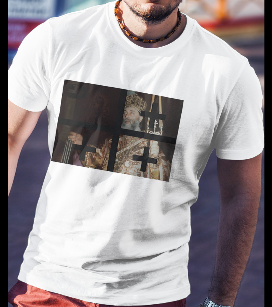 Georgian Orthodox Priest With Traditional Liturgical Garb And Crosses T-Shirt