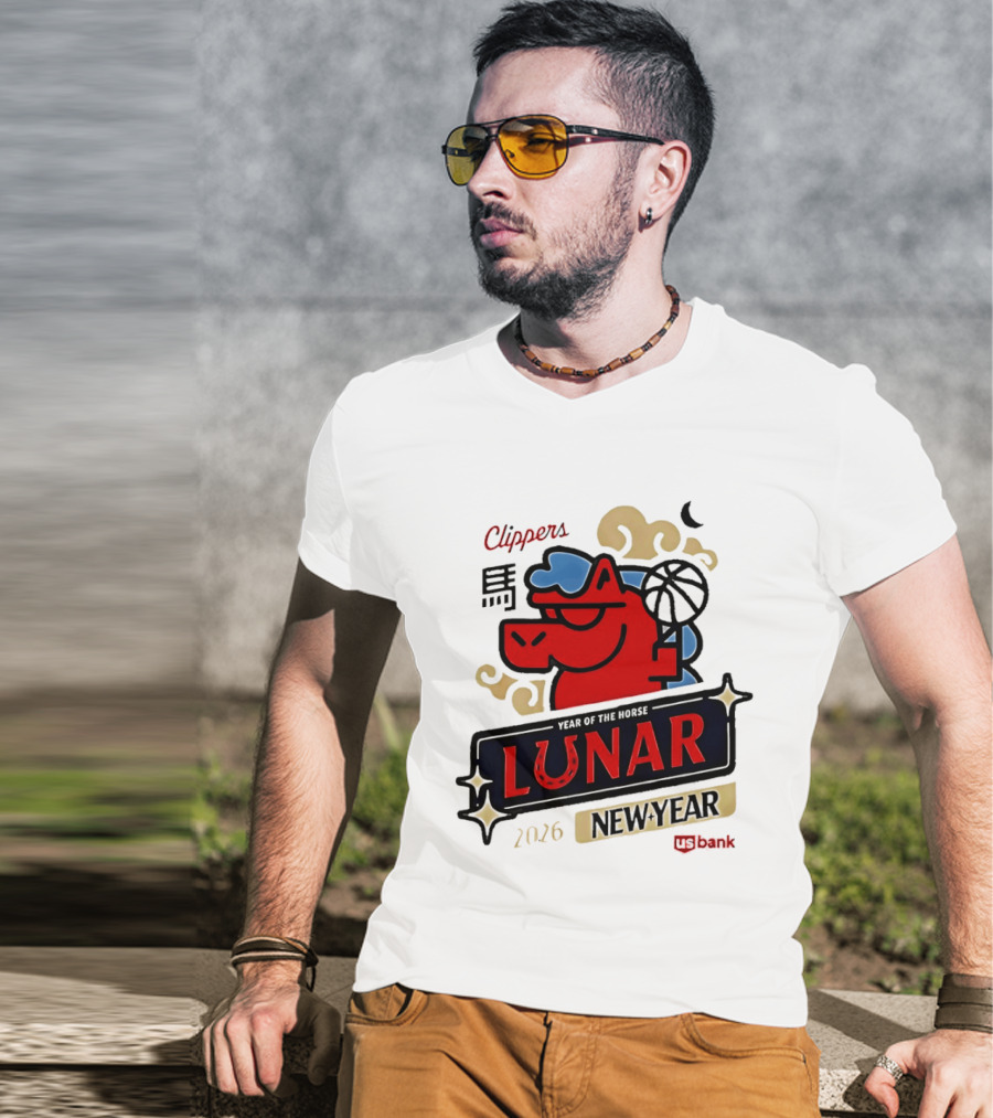 Clippers Lunar New Year 2026 Year Of The Horse NBA T-Shirt