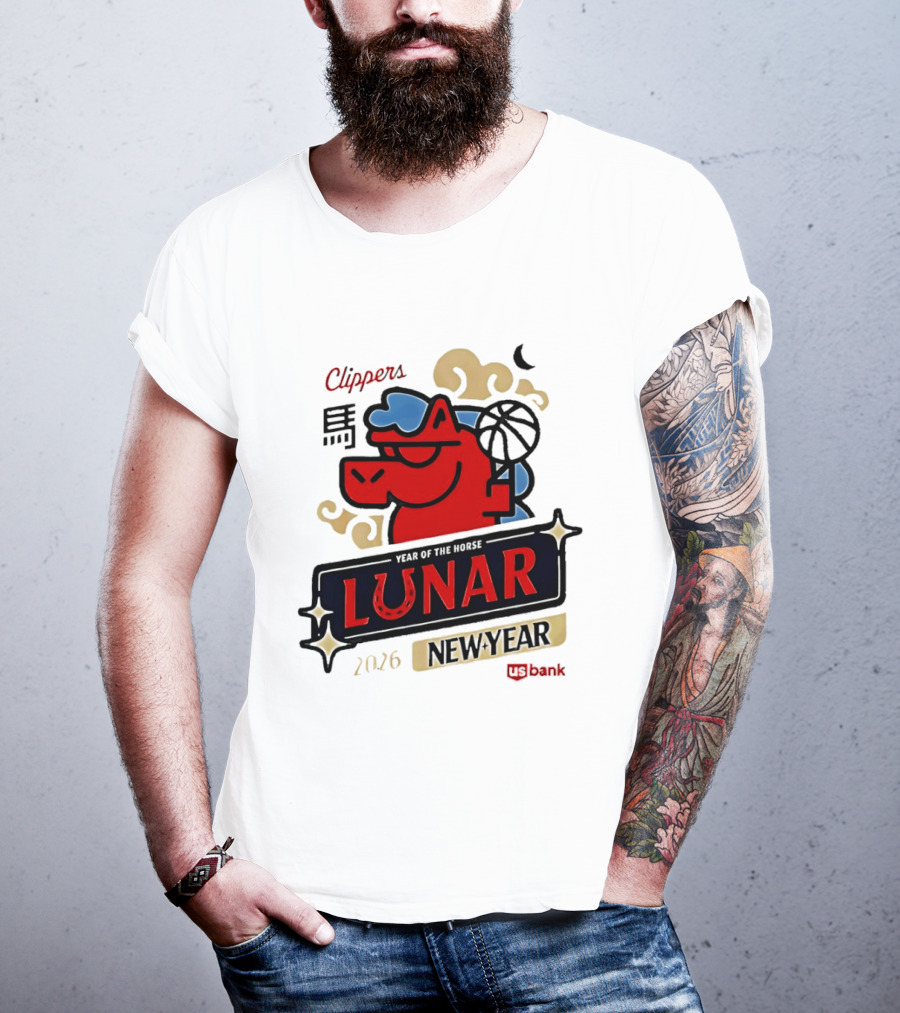 Clippers Lunar New Year 2026 Year Of The Horse NBA T-Shirt