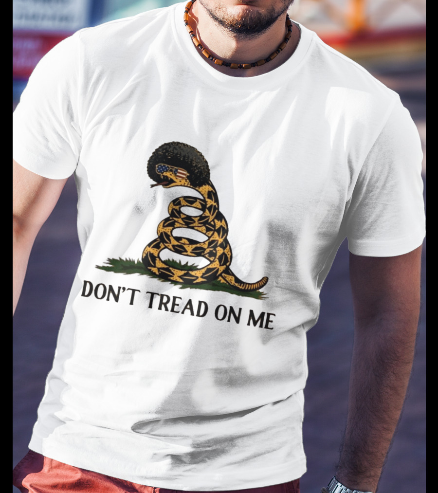 Don't Tread On Me American Flag Afro Snake T-Shirt