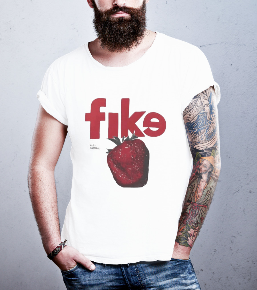 Fike All Natural Strawberry Red Bold Fresh Fruit T-Shirt