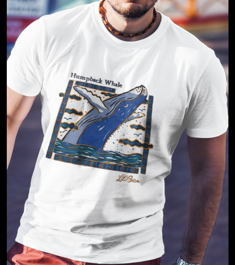 Humpback Whale Maritime Art 1990s Vibe Splashing Waves And Clouds Scene T-Shirt