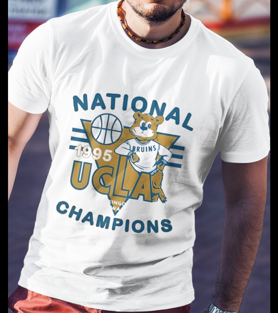 UCLA Bruins 1995 National Champions Basketball Bear T-Shirt