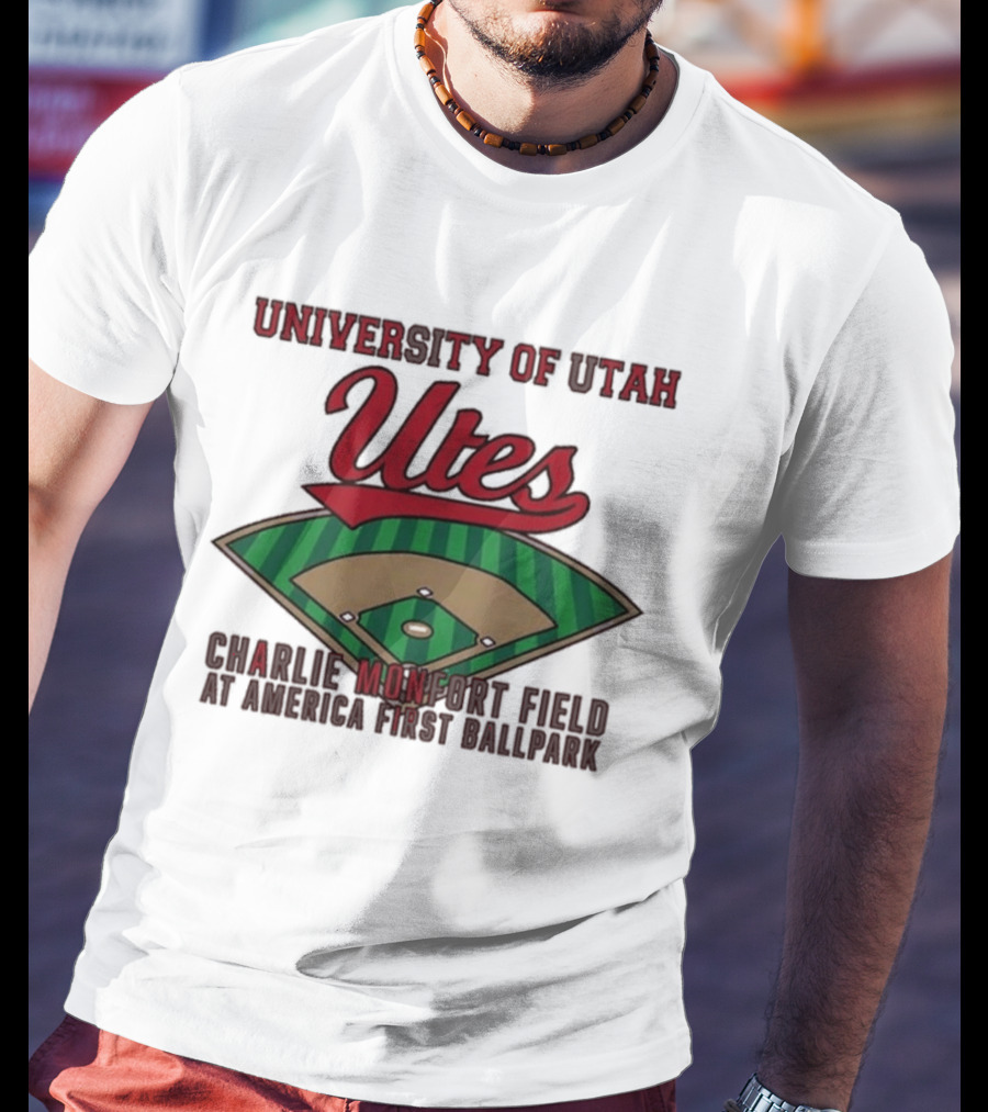 University Of Utah Utes Charlie Monfort Field Baseball America First Ballpark T-Shirt