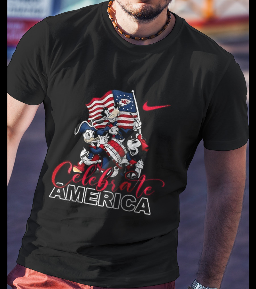 Kansas City Chiefs Mickey Mouse Celebrate America 250th Anniversary Nike T-Shirt