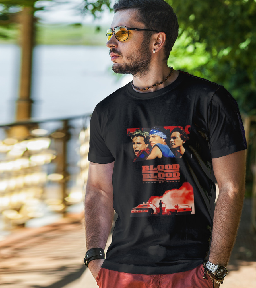 Blood In Blood Out Movie Latino Bound By Honor Dramatic Trio And Intense Action Scene T-Shirt