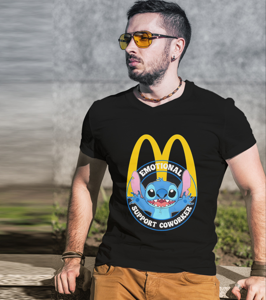 McDonald's Emotional Support Coworker Stitch T-Shirt