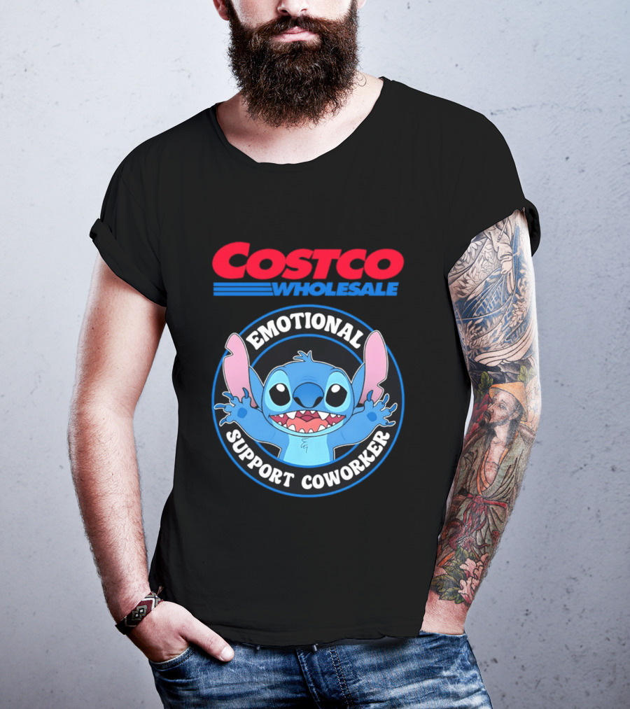 Costco Wholesale Emotional Support Coworker Stitch T-Shirt