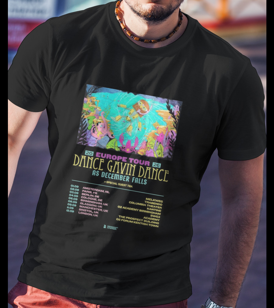 Dance Gavin Dance As December Falls 2026 UK EU Tour Schedule Dates T-Shirt
