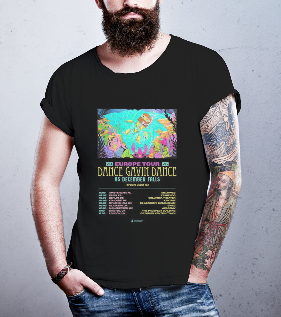 Dance Gavin Dance As December Falls 2026 UK EU Tour Schedule Dates T-Shirt