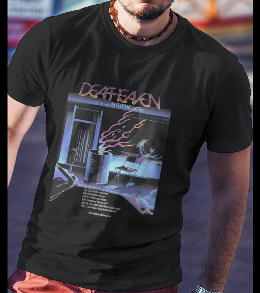 Deafheaven AUS NZ 2026 Tour With Nothing And Spy Retro Aesthetic T-Shirt