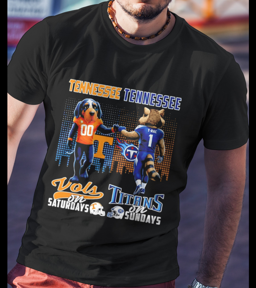 Tennessee Vols On Saturdays Titans On Sundays City Skyline T-Shirt