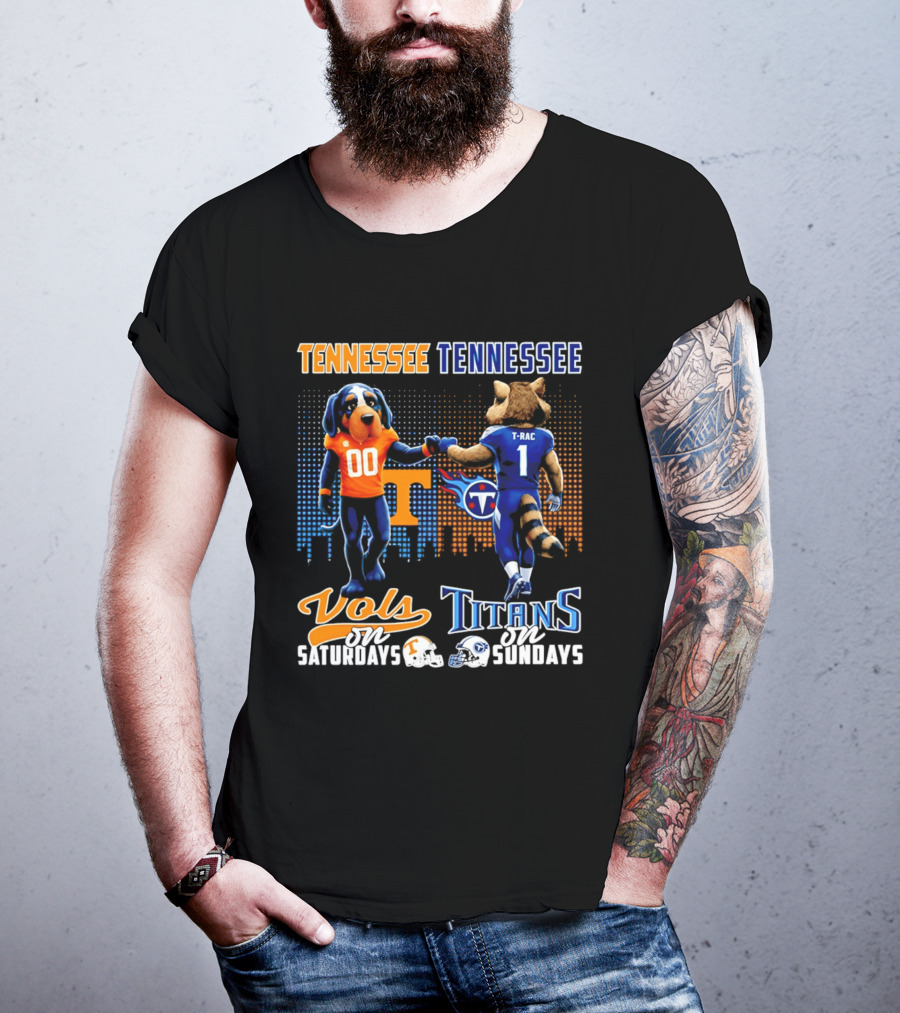 Tennessee Vols On Saturdays Titans On Sundays City Skyline T-Shirt