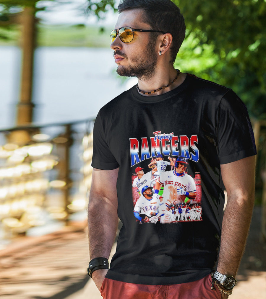 Texas Rangers Celebrate Baseball Team Collage 2025 T-Shirt