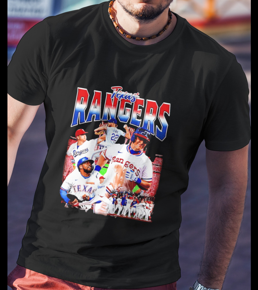 Texas Rangers Celebrate Baseball Team Collage 2025 T-Shirt