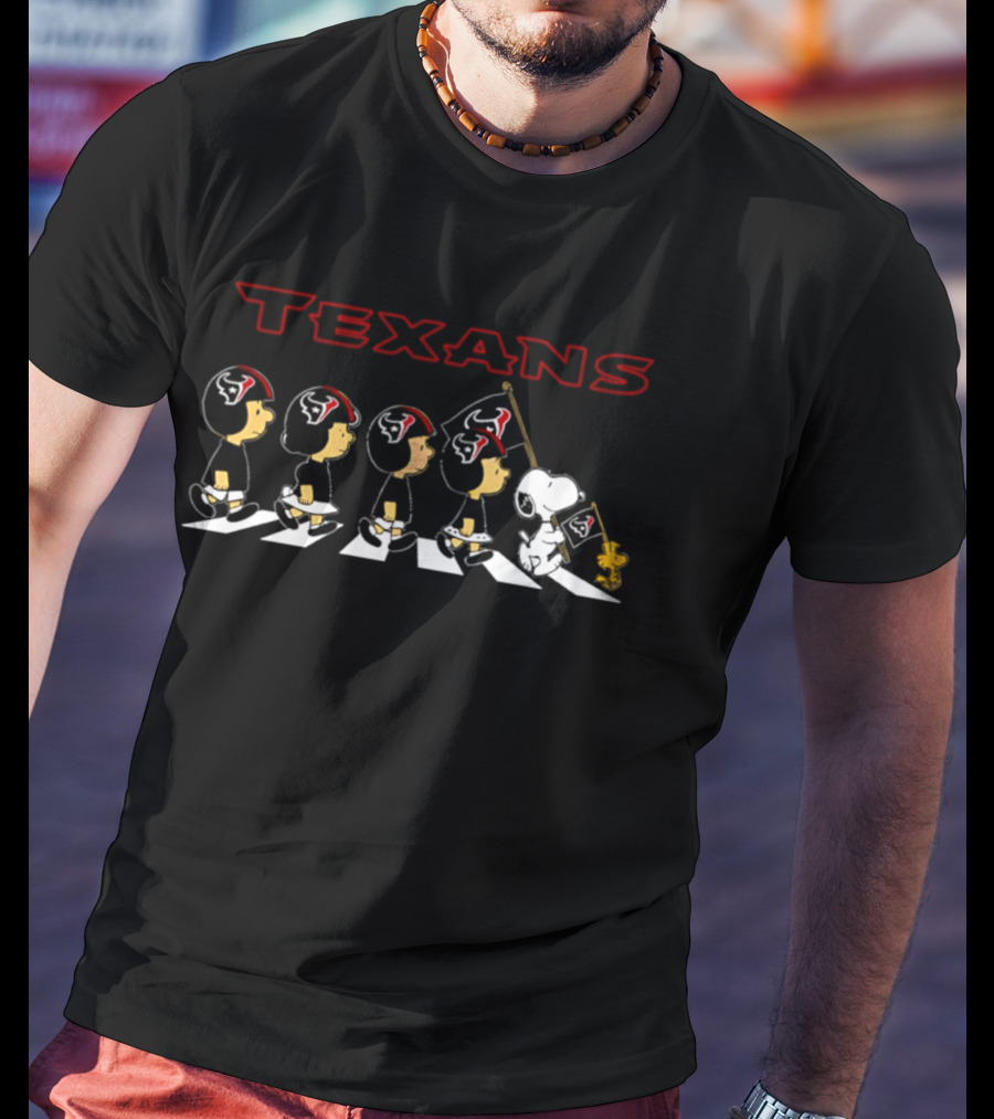 Peanuts Houston Texans Football Flag Parade T-Shirt