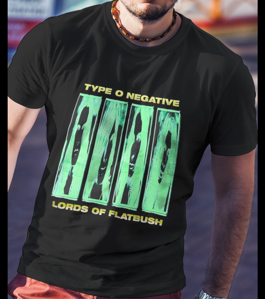 Type O Negative Lords Of Flatbush Distorted Woodgrain Faces T-Shirt