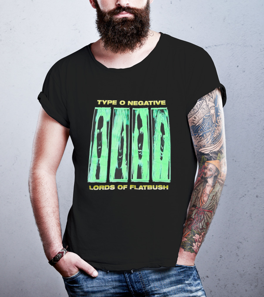 Type O Negative Lords Of Flatbush Distorted Woodgrain Faces T-Shirt