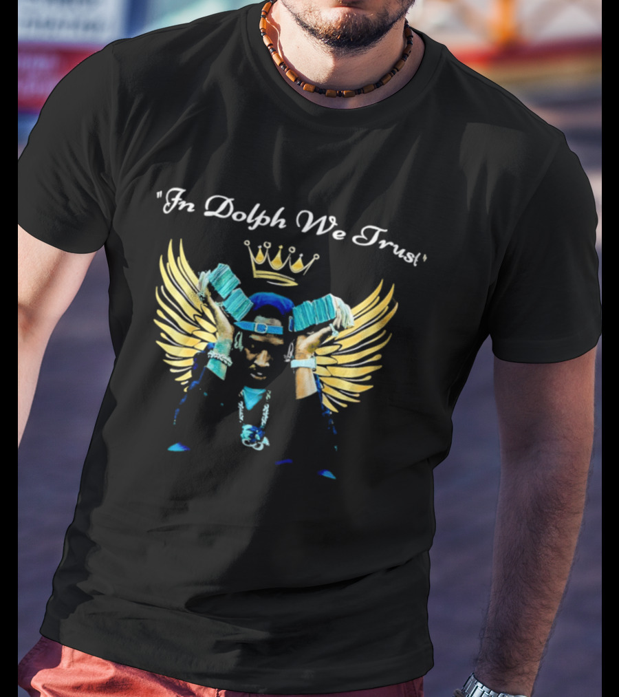 In Dolph We Trust Young Dolph Wings Crown T-Shirt
