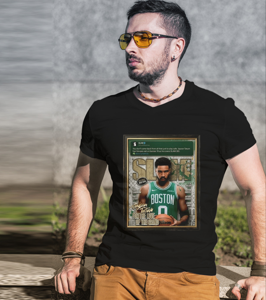 SLAM 261 Jayson Tatum Boston Celtics For The Love Of The Grind Gold Medal Edition With NBA Stars LeBron James And Cade Cunningham T-Shirt