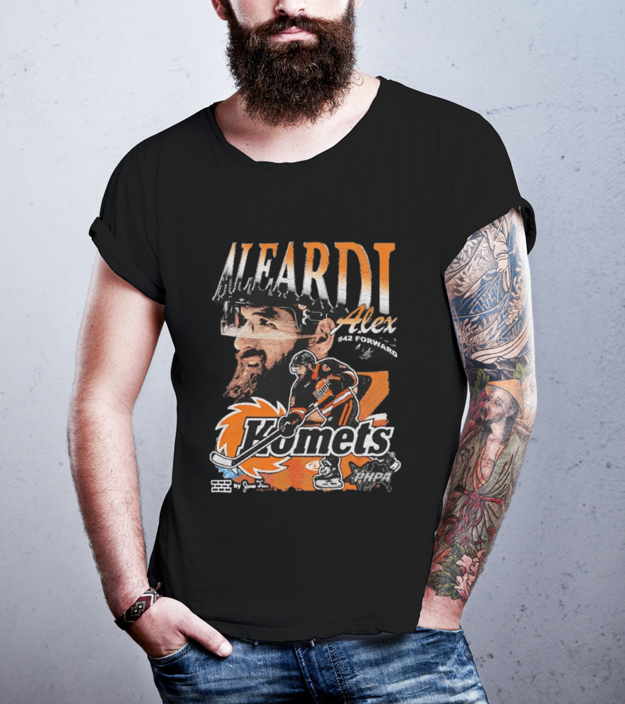 Alex Aleardi #42 Komets Forward Hockey T-Shirt