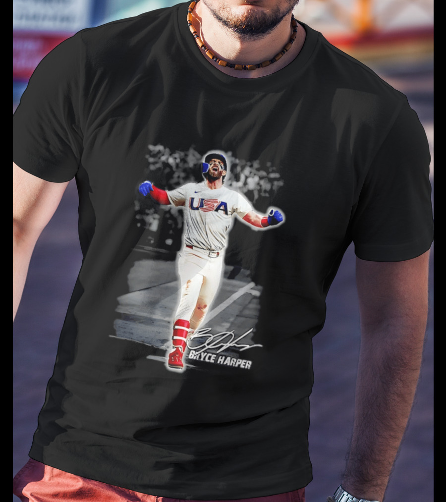 Bryce Harper USA Baseball Team 2026 Celebration Nike Sportswear T-Shirt