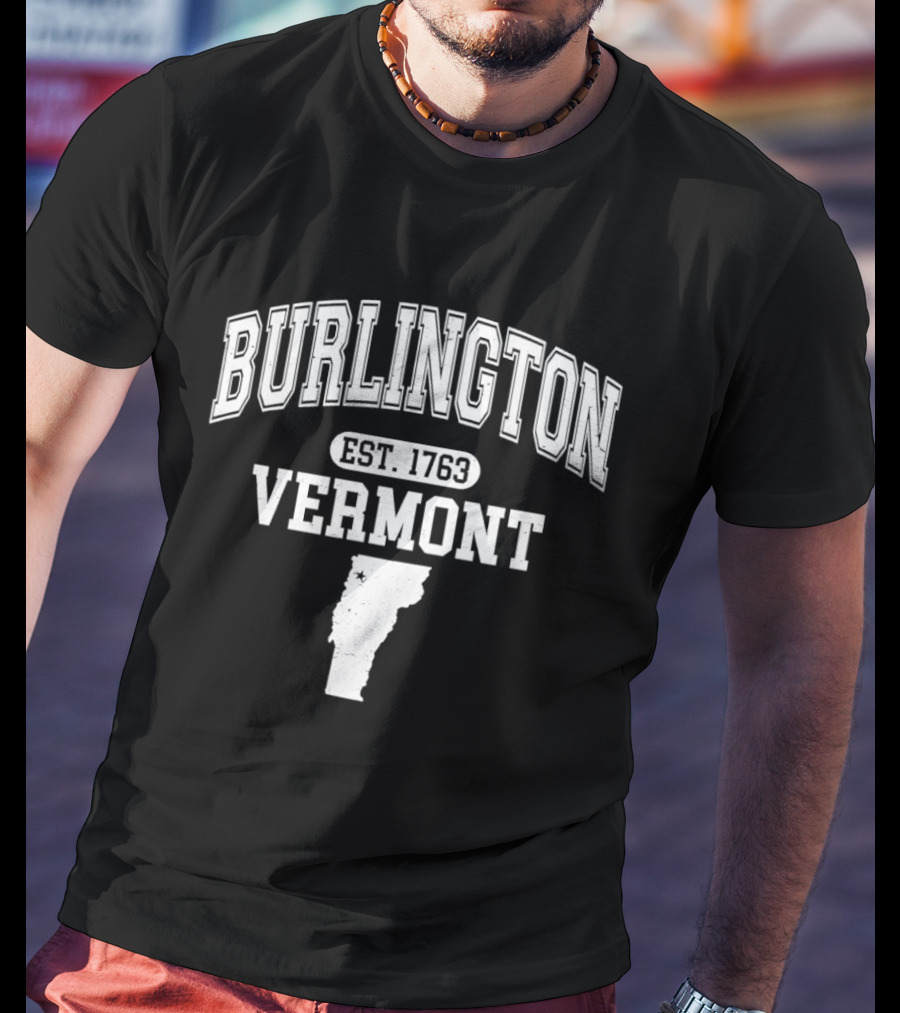 Burlington Vermont Est 1763 Map T-Shirt