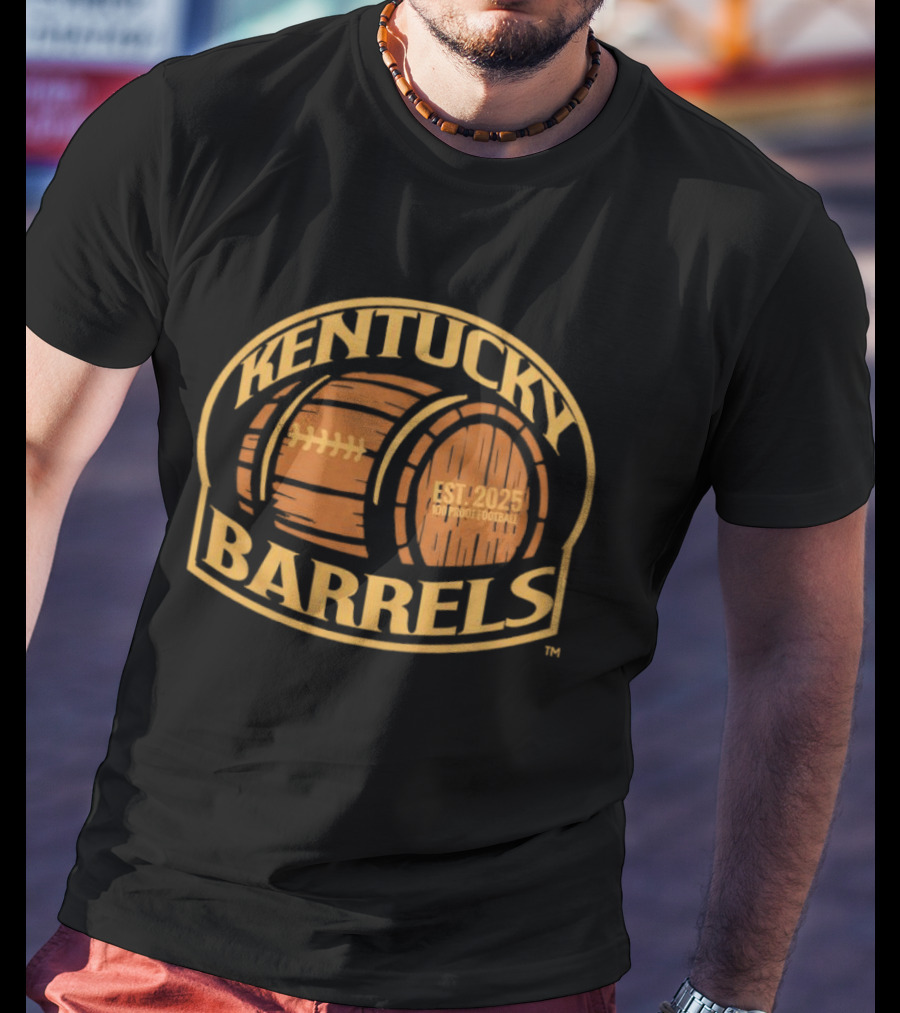 Kentucky Barrels 100 Proof Football Est 2025 T-Shirt
