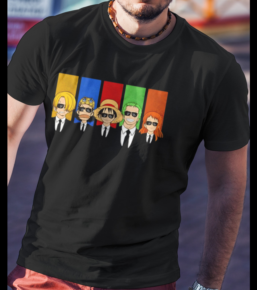 Reservoir Pirates One Piece Anime Characters Mashup Luffy Zoro Nami Sanji Usopp T-Shirt