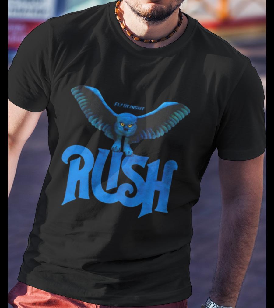 Rush Fly By Night Owl Album Art Iconic Rock Band T-Shirt