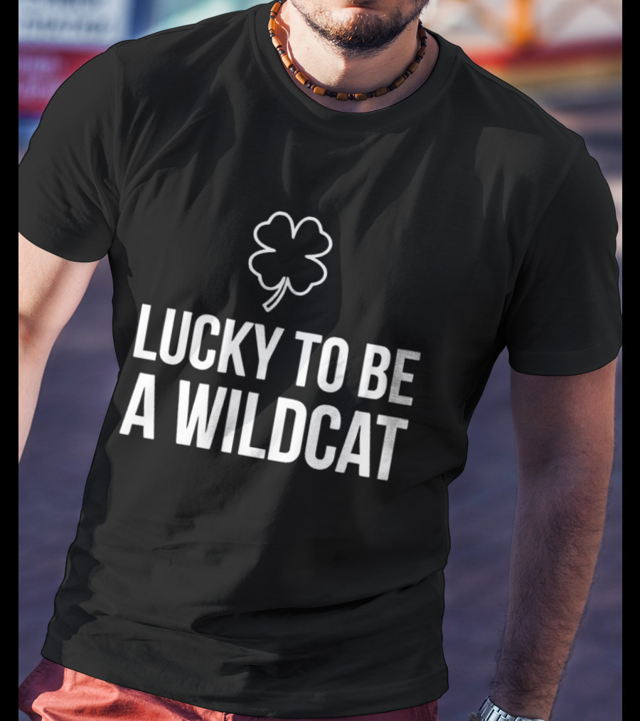 Lucky To Be A Wildcat Clover St Patrick's Day T-Shirt