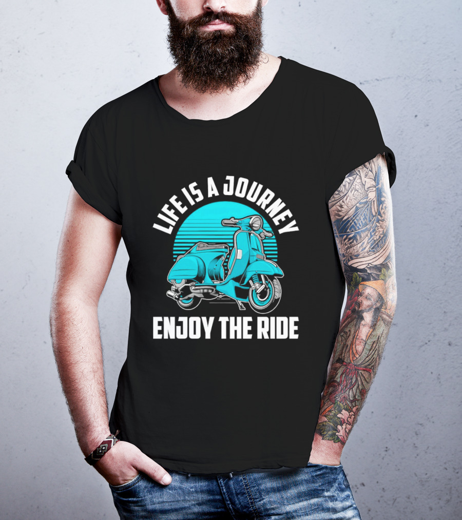 Life Is A Journey Enjoy The Ride Blue Scooter T-Shirt