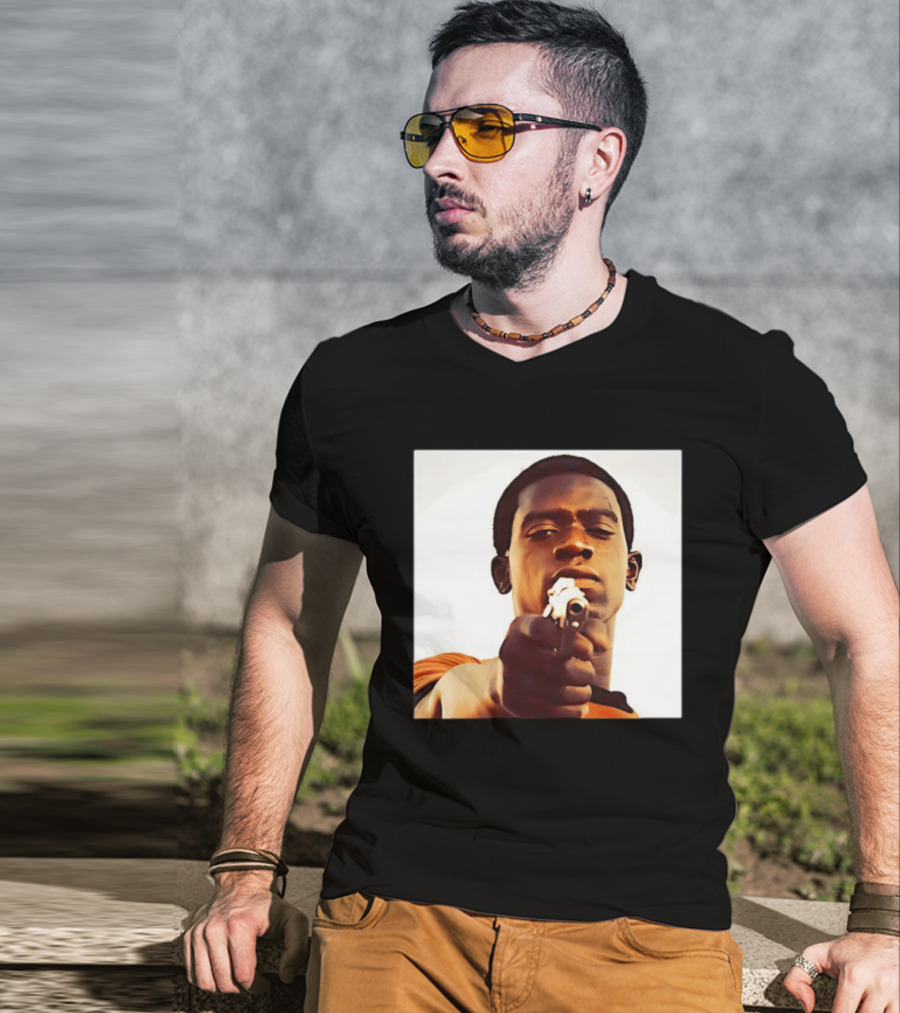 Snowfall TV Series 2017 Damson Idris Character With Gun T-Shirt