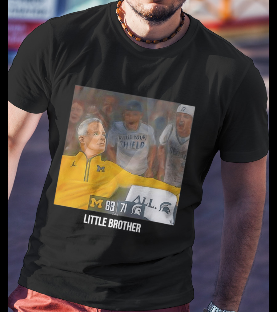 Michigan 83 Vs Michigan State 71 Raise Your Shield Spartans T-Shirt