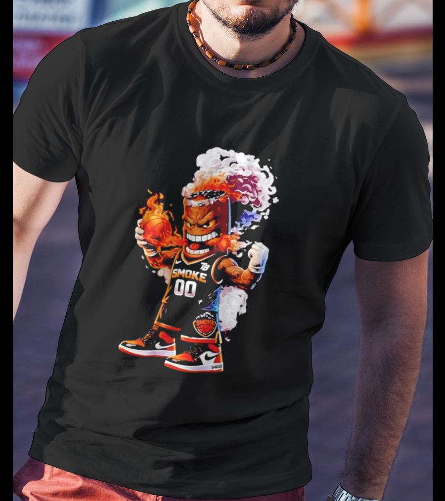 Strizzo Tampa Bay Smoke Cartoon Basketball Flames T-Shirt