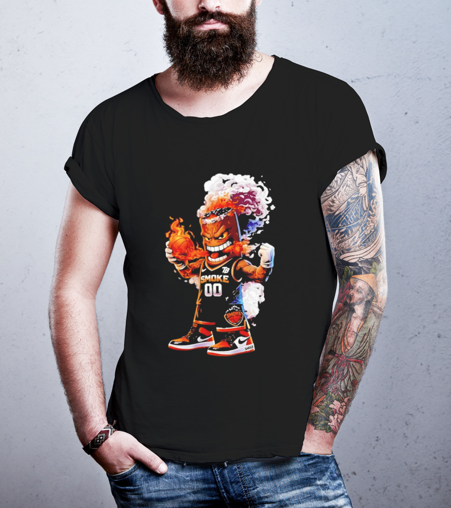 Strizzo Tampa Bay Smoke Cartoon Basketball Flames T-Shirt
