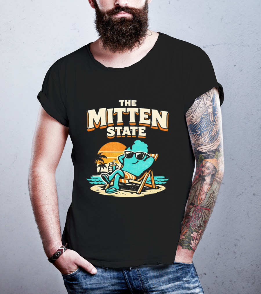 The Mitten State Chillin In The Beach Sunset Relaxed Vibes T-Shirt