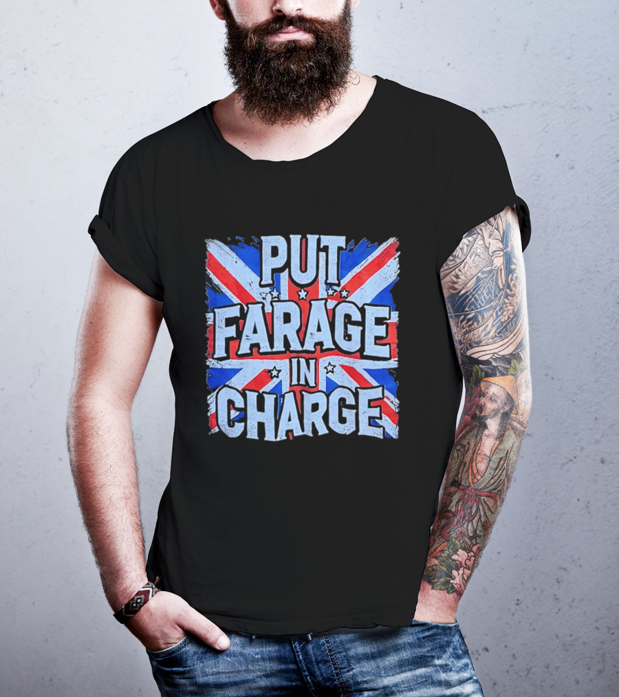 Put Farage In Charge UK Flag T-Shirt