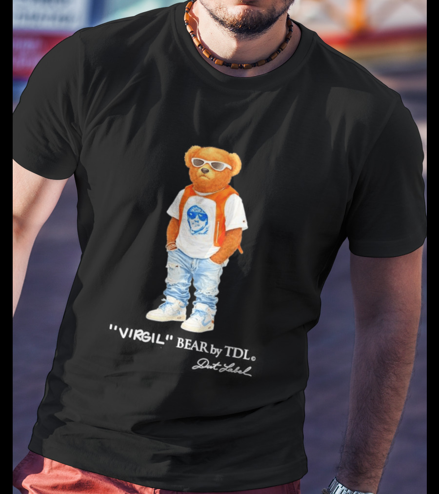 Virgil Abloh X Polo Bear Collaboration With Sunglasses And Stylish Outfit T-Shirt