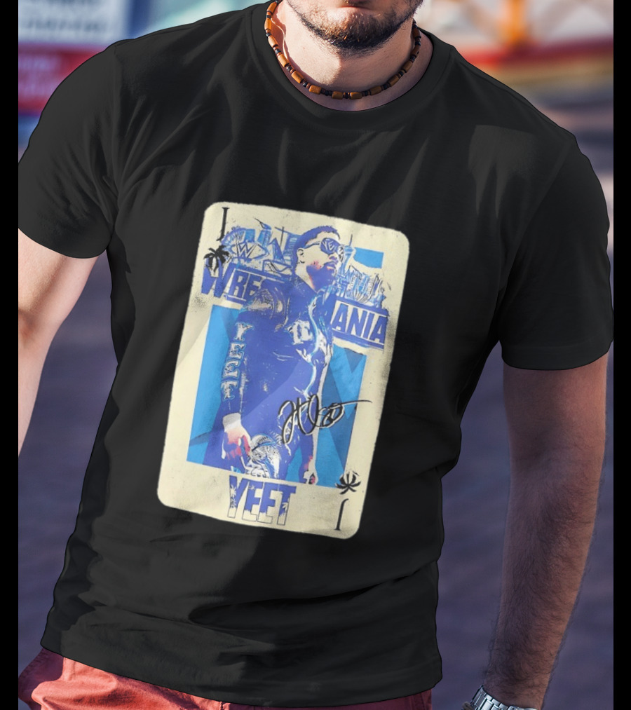WWE Jey Uso WrestleMania Card Yeet Playing Card T-Shirt