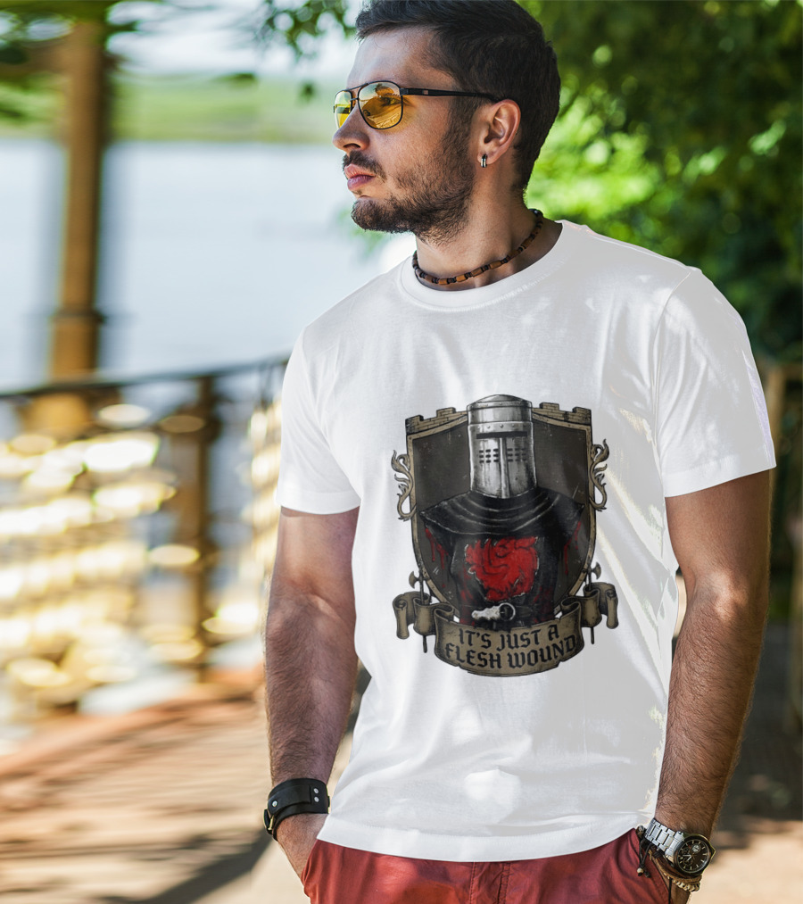 Monty Python Black Knight It's Just A Flesh Wound Holy Grail Movie T-Shirt