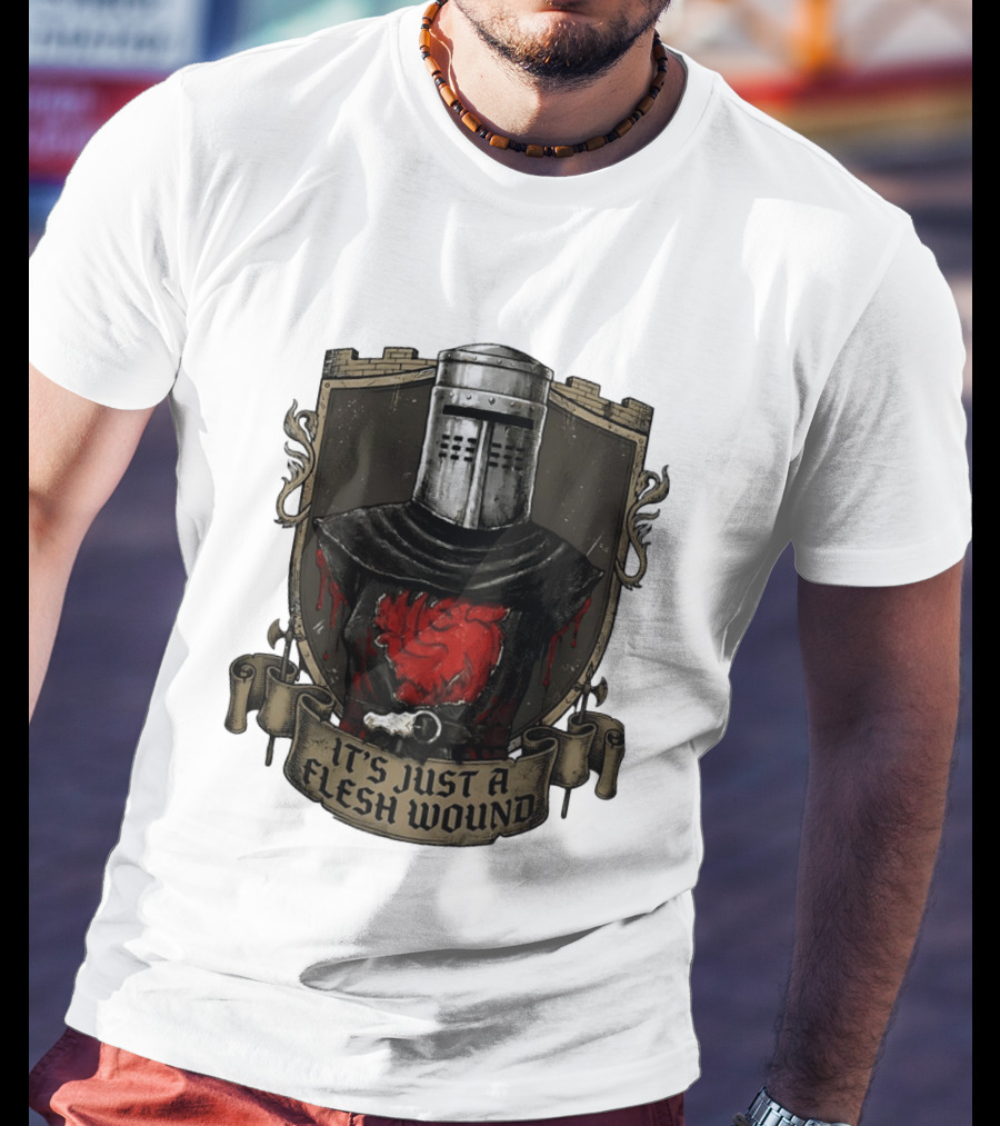 Monty Python Black Knight It's Just A Flesh Wound Holy Grail Movie T-Shirt